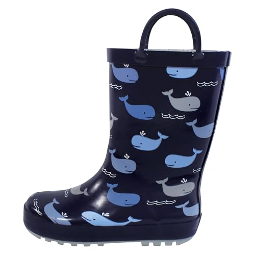 Hudson Baby Infant Boy Rain Boots, Whaley Awesome, 6 Toddler