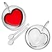 Heart Mug - Heart Shaped Mug Tea Cups Glass Coffee Cups | Double Wall Insulated Mugs Set Of 2 | 9.5 oz With Two Glass Spoons - JECOBI