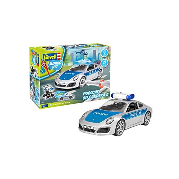 Revell 818 00818 Porsche 911 Polizei Automodell Bausatz 1:20, Länge ca. 23,8 cm