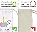 KREATWOW Unicorn Bags Party Favors Supplies - Reusable Party Candy Loot Bags for Girls Birthday Party Baby Shower 10 Pack