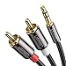 UGREEN 3.5mm to 2RCA Audio Auxiliary Adapter Stereo Splitter Cable AUX RCA Y Cord for Smartphone Speakers Tablet HDTV MP3 Player(6ft) primary