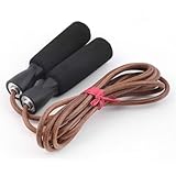 StoreElec(TM) PU Leather Skipping Jump Rope Exercise Fitness For Gym Sport Training HH