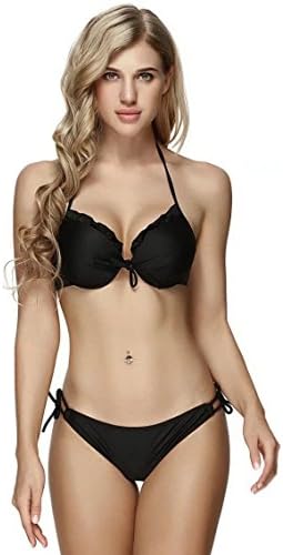 Atallp Women Sexy Bikini Push Up Padded Elasticity Swimsuit(XL,Black)