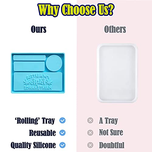 Vusnud Rolling Tray Molds, Silicone Resin Epoxy Mold for Making Resin Trays, Large Resin Mold