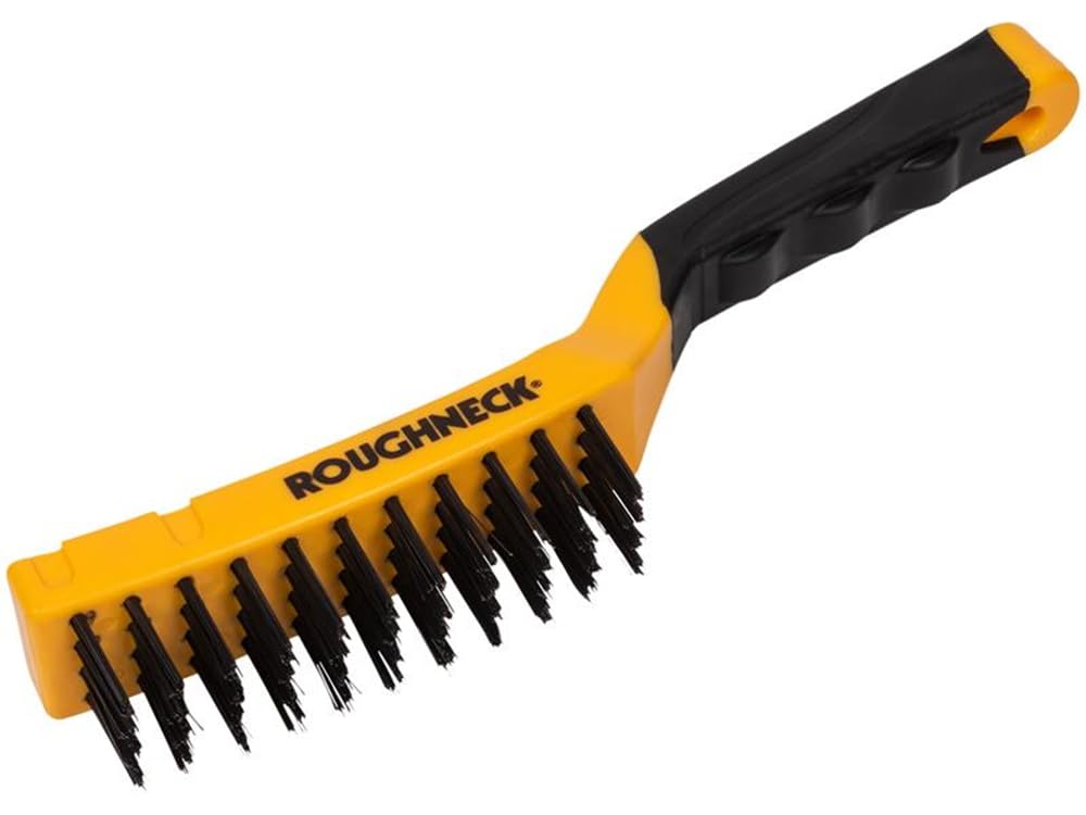 Roughneck 52040 300mm/12 inch Carbon Steel Wire Brush Soft Grip, Multi color