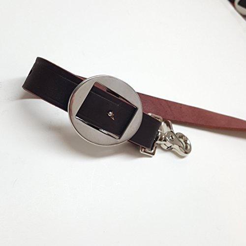 7-1/2' Roper-Barrel Braided One Piece Brown Leather Reins Rein W/Snap By Hill Leather - Thumbnail 2