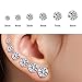 YAN & LEI Hypoallergenic Surgical Stainless Steel Round Clear Cubic Zirconia Ear Stud Earrings for Women 6 Pairs Set in 3,4,5,6,7,8 mm