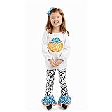 Mud Pie Little Girls' Pumpkin Pant Set, Multi, 3T