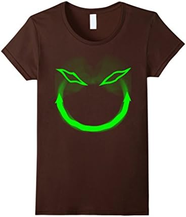 Womens Dead, Evil Smiley Face Shirt Small Brown