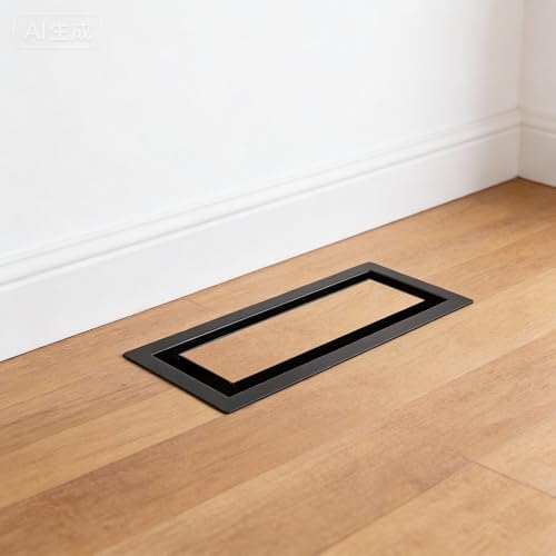 SOLRIX 20PCS Floor Registers 4x10,Black Flush Floor Vents Heavy Duty Steel Floor Registers Walkable Floor Register Vent Unadjustable Vent Covers for Home Floor Office Safety-Focused Families
