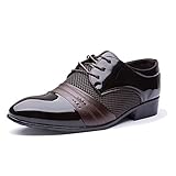 Blivener Men's Pointed Toe Pleather Dress Shoes Casual Oxford