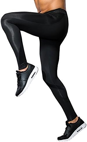 ClubFit Men's Moisture Wicking Anti Bacterial Thermal Conductivity Full Length Base Layer Activewear Compression Leggings (S-Black - Size L)