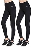 Aenlley Women's Activewear Yoga Pants High Rise Workout Gym Spanx Tights leggings Color Black Of 2 Size M