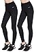 Aenlley Women's Activewear Yoga Pants High Rise Workout Gym Spanx Tights leggings Color Black Of 2 Size M