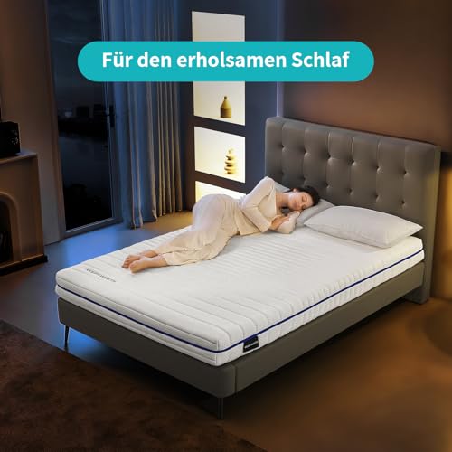 keepsweets 7 Zone Cold Foam Mattress 140 x 200 cm Hardness Grade H3 Double Sided Foam Roll Up Mattress 16 cm Breathable Washable Cover | Various Sizes