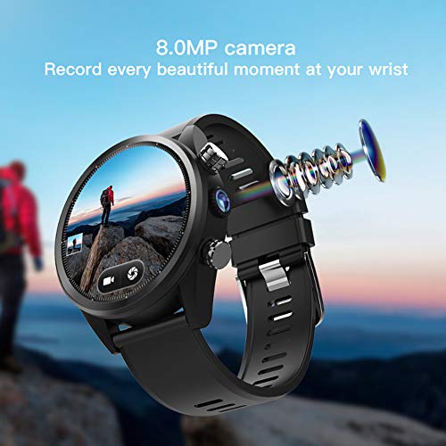 yanbirdfx Kospet Hope Lite 1G+16G 4G IP67 GPS 8.0MP Camera Heart Rate Monitor Smart Watch - Silicone Strap Black - Thumbnail 2