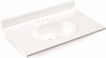 Premier 112011 Bathroom Vanity Top Cultured Marble White 31 X 19 Vanity Sinks Amazon Com