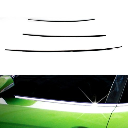 Chrome Door/Window Sill Belt Molding Trim Covers 3pcs Set for 2012 2013 Hyundai Veloster