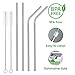 Kumako Stainless Steel Straws Set of 8, Food Grade Metal Straws with Pouch and Cleaning Brush (4 Straight + 4 Bent + 2 Cleaning Brush+1 Pouch)