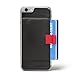 Distil Union Wally Stick-On Premium Leather Cell Phone Slim Wallet, Credit Card Holder for iPhone 6/6s (Ninja Black)