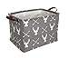 HIYAGON Baby Basket Cute Toy Bin for Boys and Girls Kids Storage Bin Organizer Box Gift Basket Empty Rectangular Deer Room Decor for Home(Grey deers)