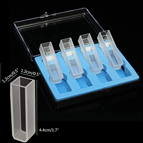 4Pcs 10mm 3.5ml Standard Quartz Spectrophotometer Cuvette for Lab School Educational Quartz Spectrophotometer Cuvette with Box - Thumbnail 2