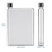 Yosoo 750ml Leak Proof Flat Slim Water Bottles Plastic Transparent Portable Sports Bottle for Outdoor Activities(White)
