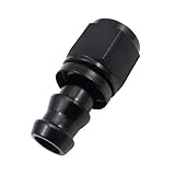 Upgr8 Universal Aluminum Oil / Fuel / Water / Fluid / Air Line Hose End Fitting (-10AN Push On Lock, 360 Degree Black)