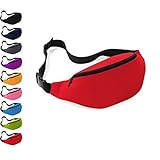 Multifunction Outdoor Travel Sports Waist Pack Water Bottle Pockets Bag Shoulder Bag (Red)