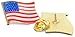 Novel Merk Patriotic U.S. Army & American Flag Lapel or Hat Pin & Tie Tack Set with Clutch Back