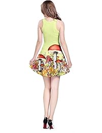 Cowcow Vestido sin mangas para mujer, con motivos de otoño, acción de gracias, animales del bosque, hojas, búhos.