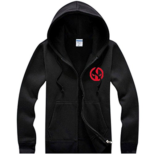 Broadmix Deadpool Logo Costume Zip Up Hooded Sportswear Fleece Hoodie