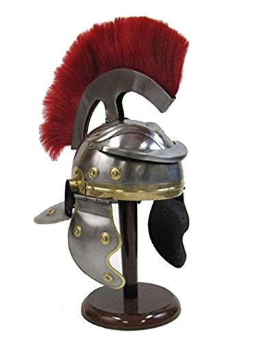 ROMAN CENTURION ARMOR HELMET WITH RED PLUME