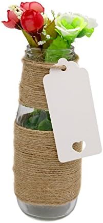 jijAcraft White Tags,100PCS Gift Tags for Crafts and Christmas,4.5x9.5cm Lovely Hollow Heart Wedding Favour Tags with 30M Jute Twine - Image 5