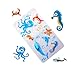 WARRAH None-Slip Tub Kids Bath Mat - Premium Square Anti-Slip Shower Mat,Cool Slip Resistant Bathroom Floor Bathtub Mats for Babies,Children,Toddler (Blue Octopus)