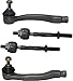 PartsW 10 Pcs Inner & Outer Tie Rod Ends + Lower Ball Joints + Sway Bar End Link + Rack and Pinion Bellow Boot