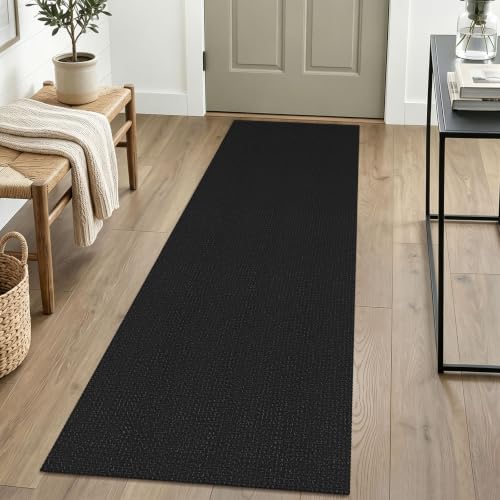 IOHOUZE Washable Runner Rug 2x6 Black/Grey