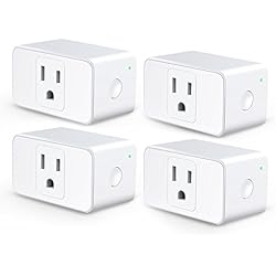 Meross WiFi Smart Plug Mini, Alexa and Google Voice Control, App Remote Control, Timer, Occupies Only One Socket, No Hub Needed, 16A, FCC and ETL Complied (Smart Plug - 4 Pack)