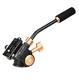 GkGk G06s Pan Head, 360 Degrees Smooth Rotation Hydraulic Damping Three-Dimensional Aluminum Alloy Tilt Head with Quick Release Plate for Tripod, Monopod, Slider, DSLR Camera, Camcorder (New Design)