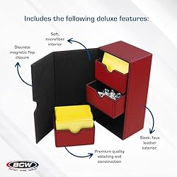 BCW Deck Vault-LX 200 - Red | Premium Card Deck Box