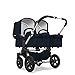 Bugaboo Donkey2 Classic Collection Bassinet, Dark Navy – Designer Fabrics for your Bassinet! Complete Your Double Stroller for Infant Twins!