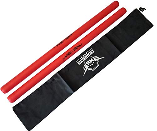 Foam Escrima Training Sticks with Free Armory Carry Bag Case - Pair (Red) - Thumbnail 4