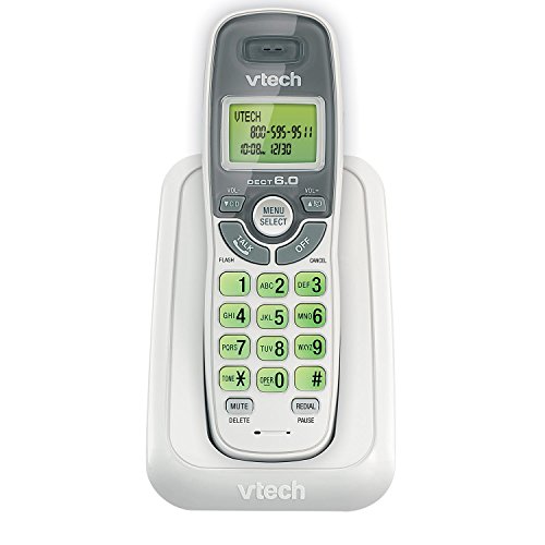 VTech CS6114-11 DECT 6.0 Cordless Phone with Caller ID/Call Waiting, Black with 1 Handset