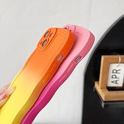 Caseative Gradient Solid Color Curly Wave Frame