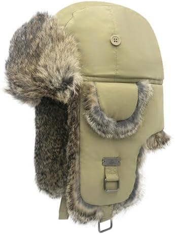 Amazon.com: Fur Winter Trapper Hat - Sheepskin Russian Trooper