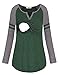 Larenba Women Raglan Sleeve Breastfeeding Shirt Color Block Nursing Tops