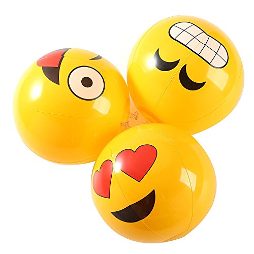 Buy Fun Central Az900 12 Pieces, 12 Inch Emoji Inflatable Beach Balls, Assorted Inflatable Beach