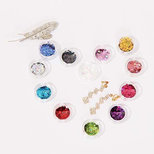 12 Colors Butterfly Shape Nail Flakes Holographic 3D Paillettes Butterfly Glitter Sequins Nail Art Decoration DIY Separate Box