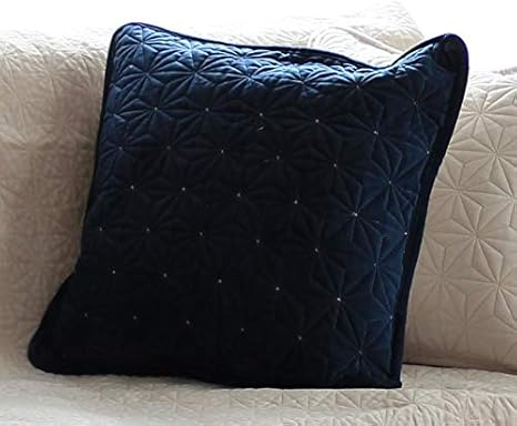 Amazon Co Jp スピカ 洗える クッションカバー ふわふわ 北欧 刺繍 キルト おしゃれ ネイビー 45 45 ホーム キッチン