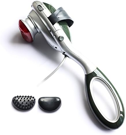Infrared Therapy handheld Percussion Massager ,Speed Control Dial and 2 Attachments for Neck, Shoulders, Arms, Back, Legs, Feet and More